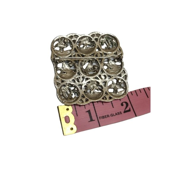 Brooch Silver Tone Sailboat Flamingo Parrot Missing Stones - Picture 11 of 12